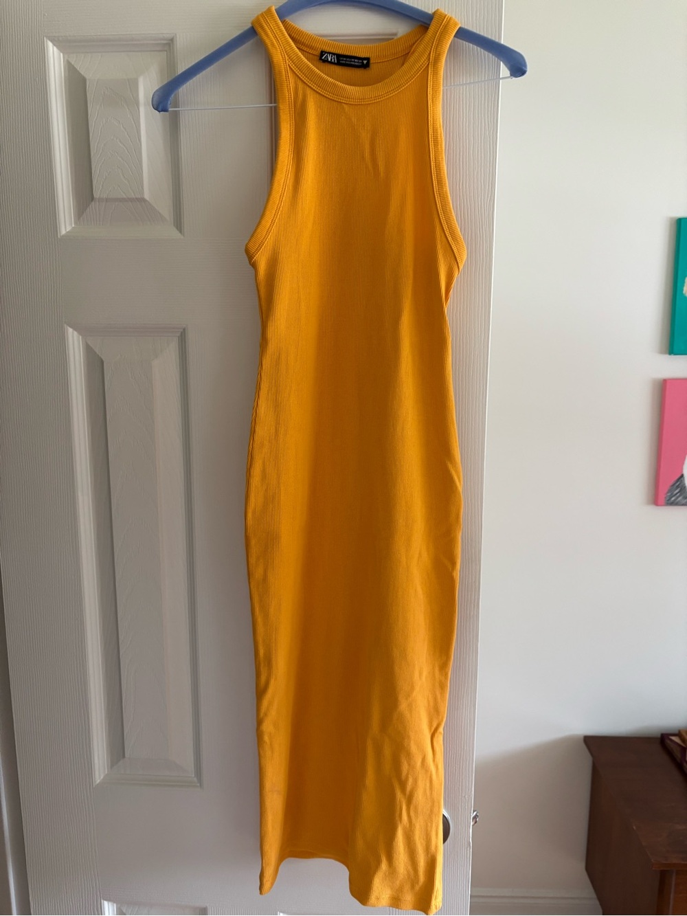 Zara ribbed cotton midi dress